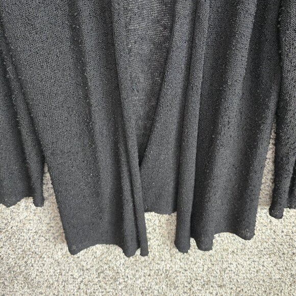 Chicos Cardigan Womens 1 US Medium Black Open Knit Polyester Rayon Casual Ladies - Picture 5 of 7